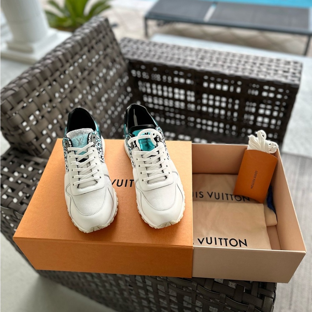 Louis Vuitton Turquoise & White Runaway Sneaker